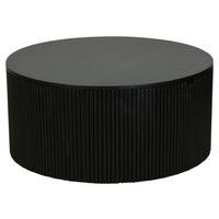 COUCHTISCH Mangoholz massiv rund Schwarz  - Schwarz, Design, Holz (80/36/80cm) - MID.YOU