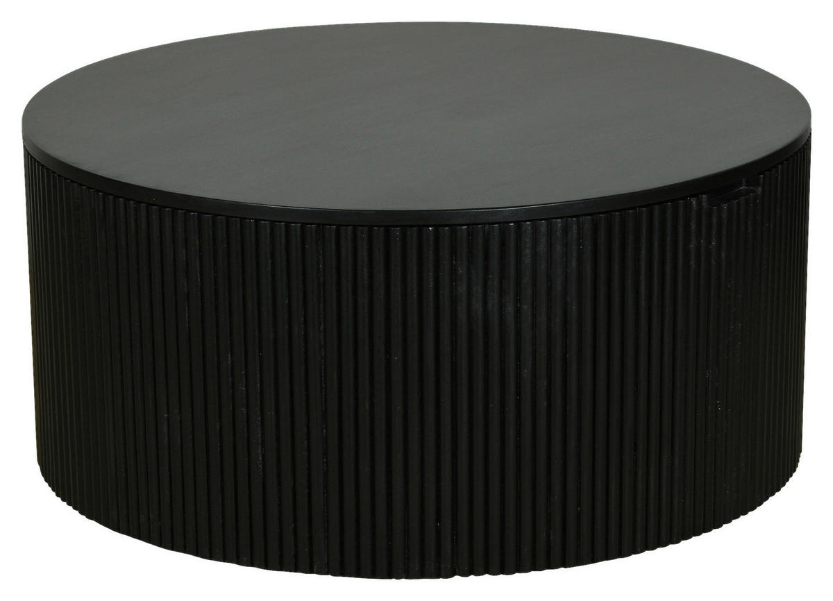 COUCHTISCH Mangoholz massiv rund Schwarz  - Schwarz, Design, Holz (80/36/80cm) - MID.YOU