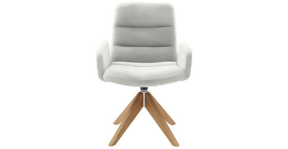 ARMLEHNSTUHL  in Cord  - Weiß/Naturfarben, Design, Holz/Textil (61/88/66cm) - Dieter Knoll