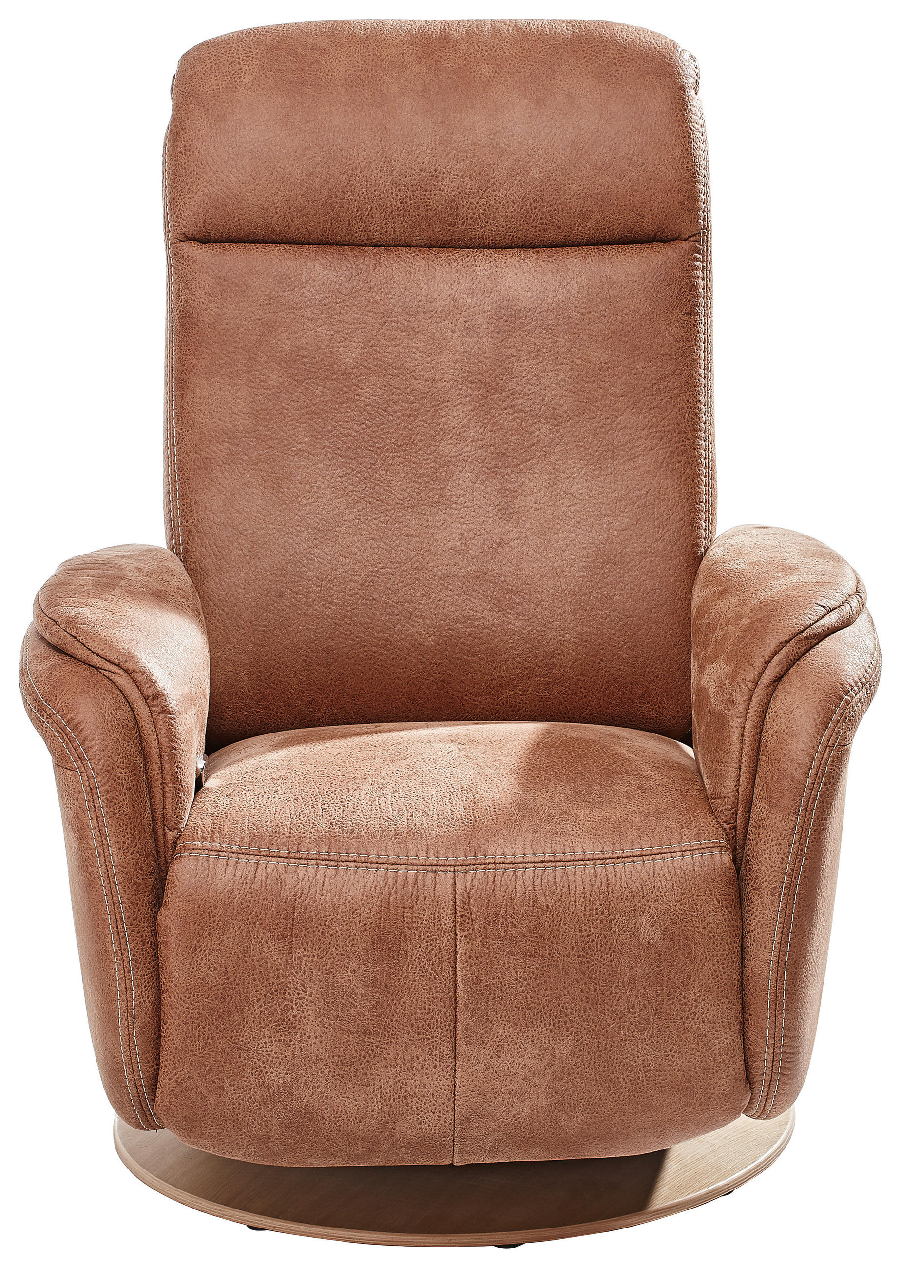 RELAXSESSEL Mikrofaser Relaxfunktion    - Eichefarben/Beige, KONVENTIONELL, Holz/Textil (80/106/88cm) - Voleo
