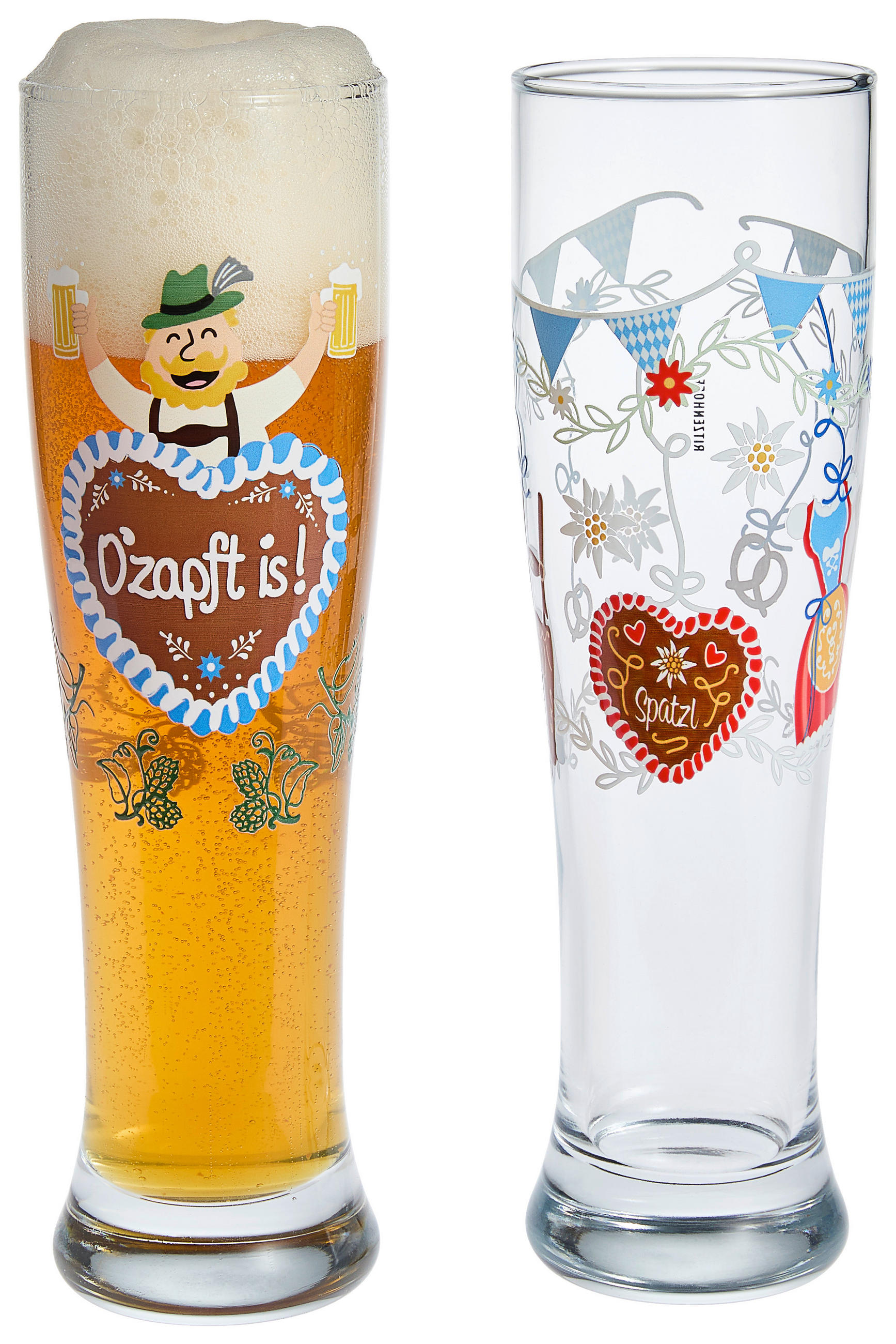 GLÄSERSET Brauchzeit Weizen  2-teilig  - Blau/Transparent, Basics, Glas (16,2/8,1/26,6cm) - Ritzenhoff