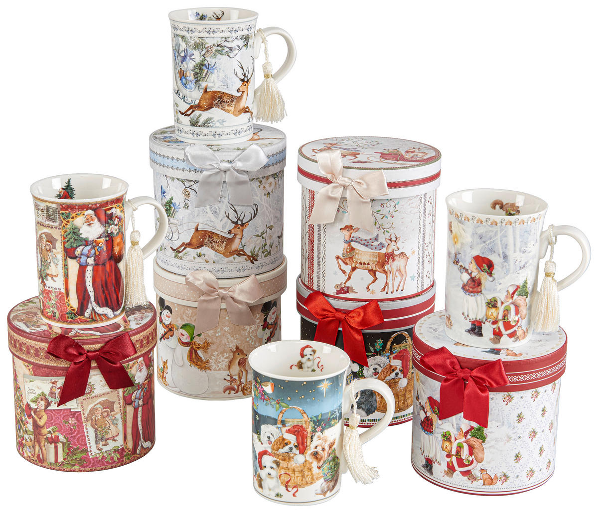 KAFFEEBECHER  320 ml   - Multicolor, LIFESTYLE, Keramik (0,32l) - X-Mas
