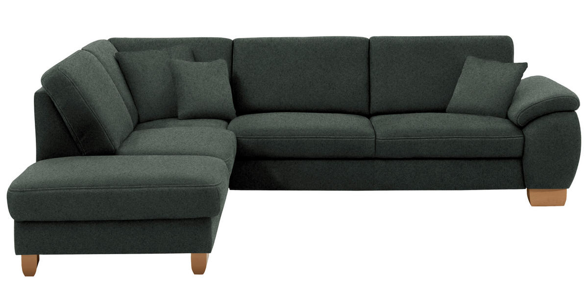 ECKSOFA in Mikrofaser Dunkelgrau  236/286 cm  - Wildeiche/Dunkelgrau, KONVENTIONELL, Holz/Textil (236/286cm) - Voleo