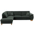 ECKSOFA in Mikrofaser Dunkelgrau  236/286 cm  - Wildeiche/Dunkelgrau, KONVENTIONELL, Holz/Textil (236/286cm) - Voleo