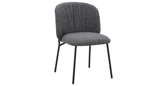 STUHL   Webstoff  Schwarz, Dunkelgrau  - Dunkelgrau/Schwarz, MODERN, Textil/Metall (48/79/59cm) - Carryhome