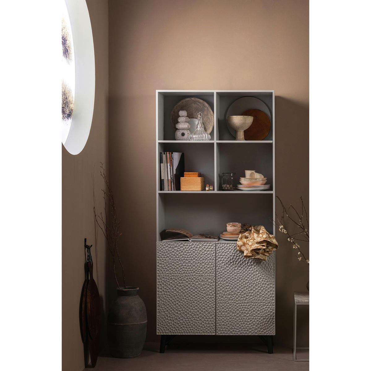 REGAL  90/200/37 cm Grau  - Schwarz/Grau, Design, Holz/Metall (90/200/37cm) - Livetastic