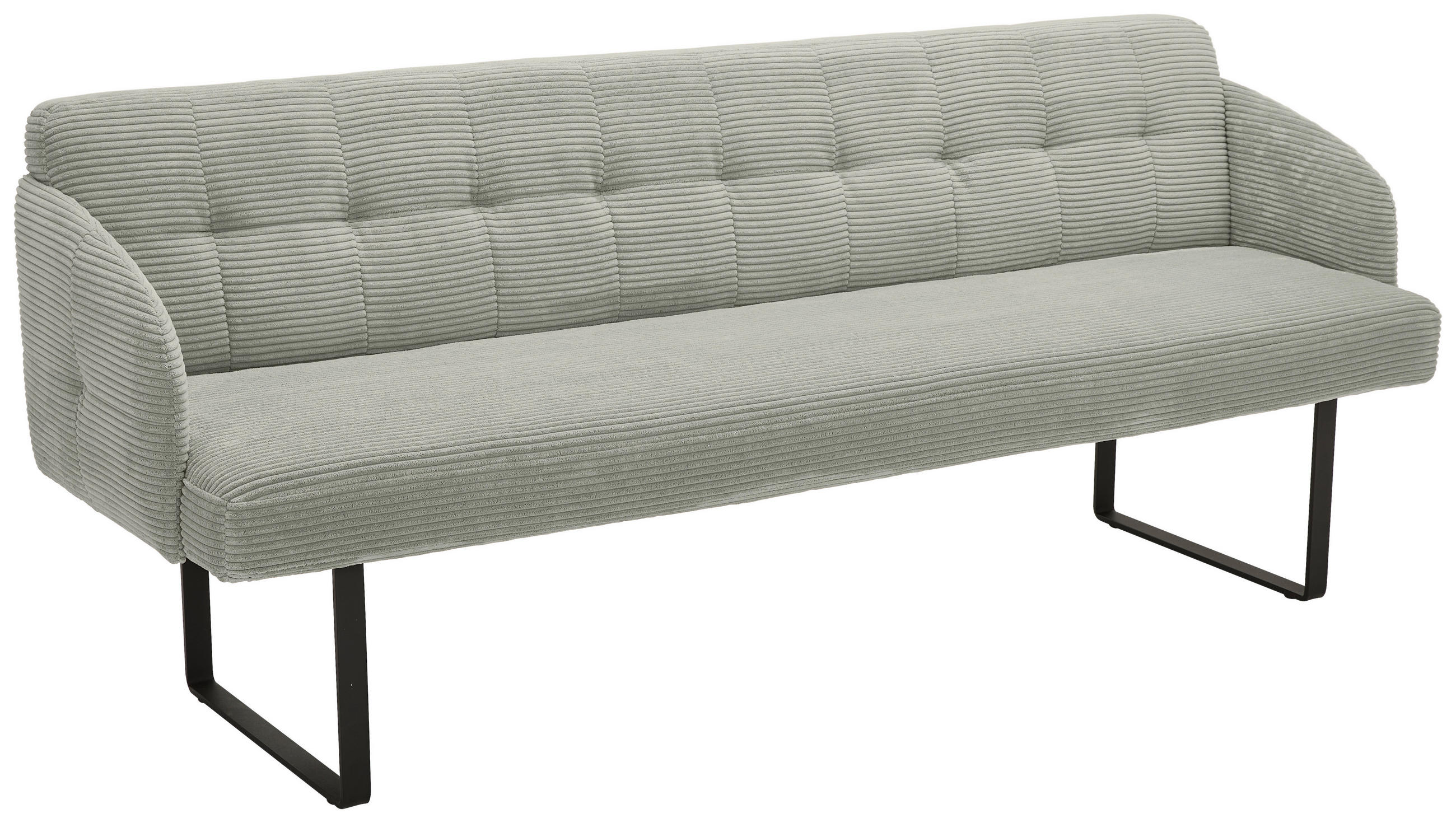 SITZBANK 217/85/69 cm Cord Greige Metall  - Greige/Schwarz, Design, Textil/Metall (217/85/69cm) - Musterring