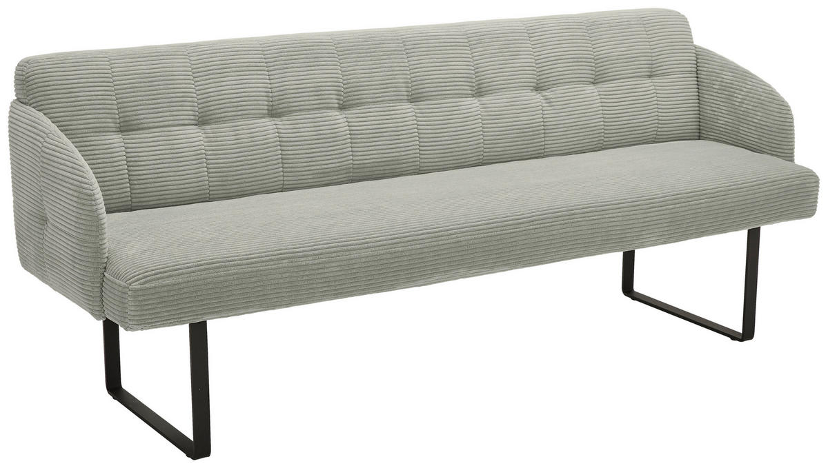 SITZBANK 217/85/69 cm Cord Greige Metall  - Greige/Schwarz, Design, Textil/Metall (217/85/69cm) - Musterring