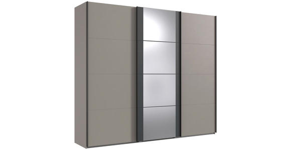 SCHWEBETÜRENSCHRANK  in Graphitfarben, Sahara  - Schwarz/Graphitfarben, KONVENTIONELL, Glas/Holzwerkstoff (270/236/64cm) - Carryhome