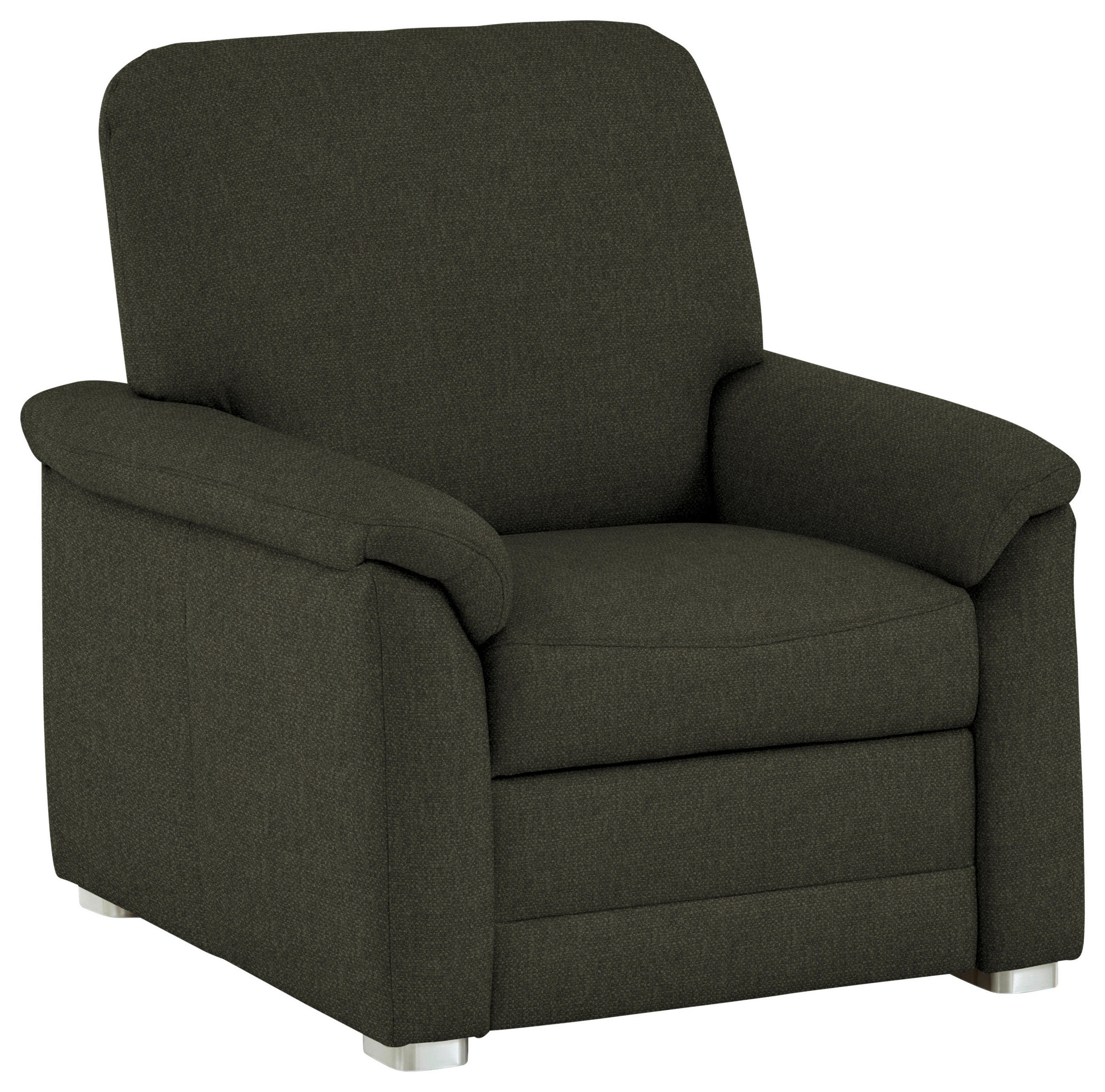 SESSEL Chenille Dunkelgrün  - Dunkelgrün/Alufarben, Konventionell, Textil/Metall (88/96/89cm) - Beldomo Comfort