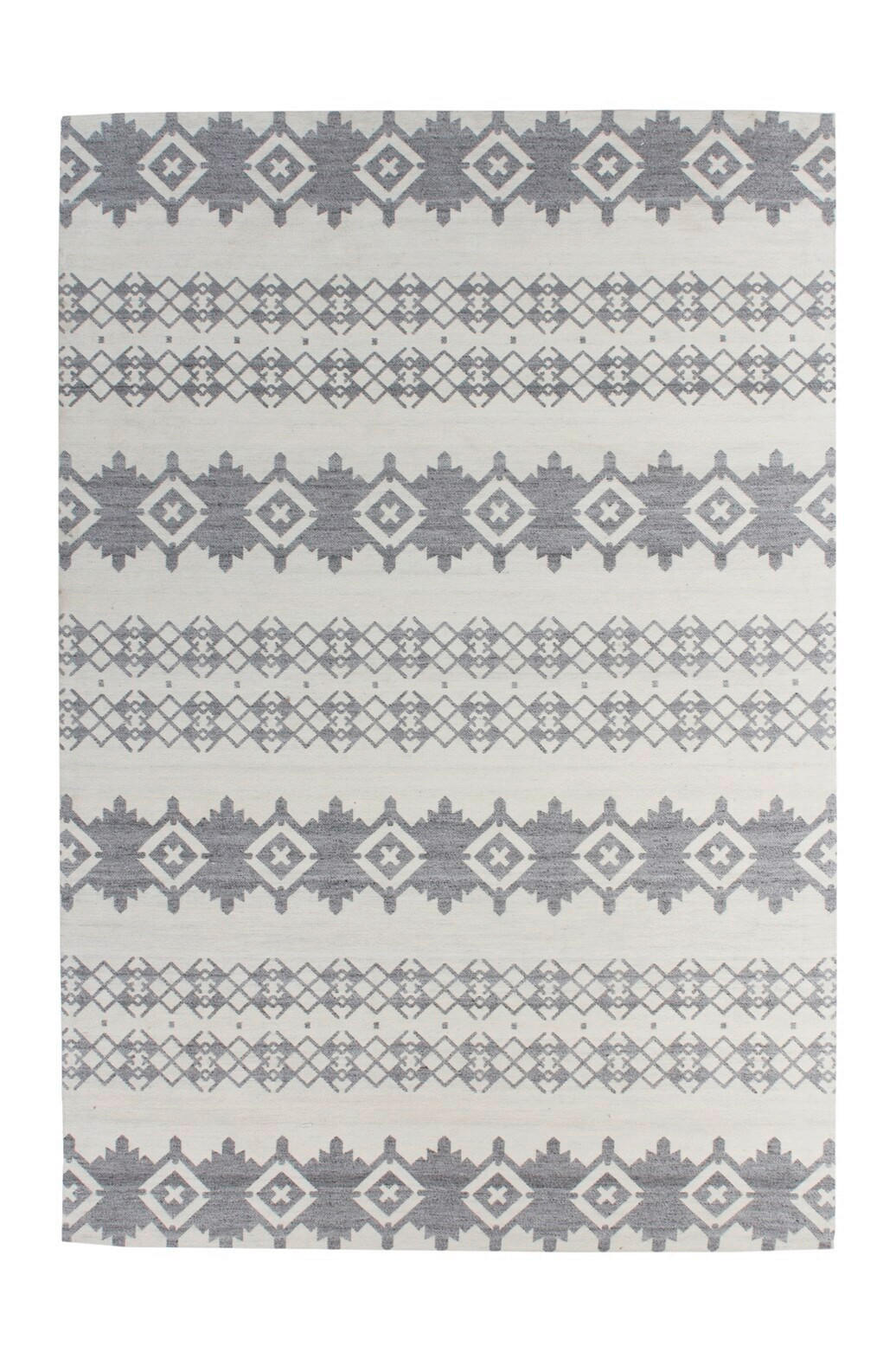 VINTAGE-TEPPICH  Wohnzimmer 80/150 cm Grau, Elfenbein rechteckig  - Elfenbein/Grau, Basics, Textil (80/150cm) - Kayoom