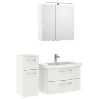 BADEZIMMER 4-teilig  in 112 cm  - Chromfarben/Weiß Hochglanz, KONVENTIONELL, Glas/Keramik (112cm) - Pelipal