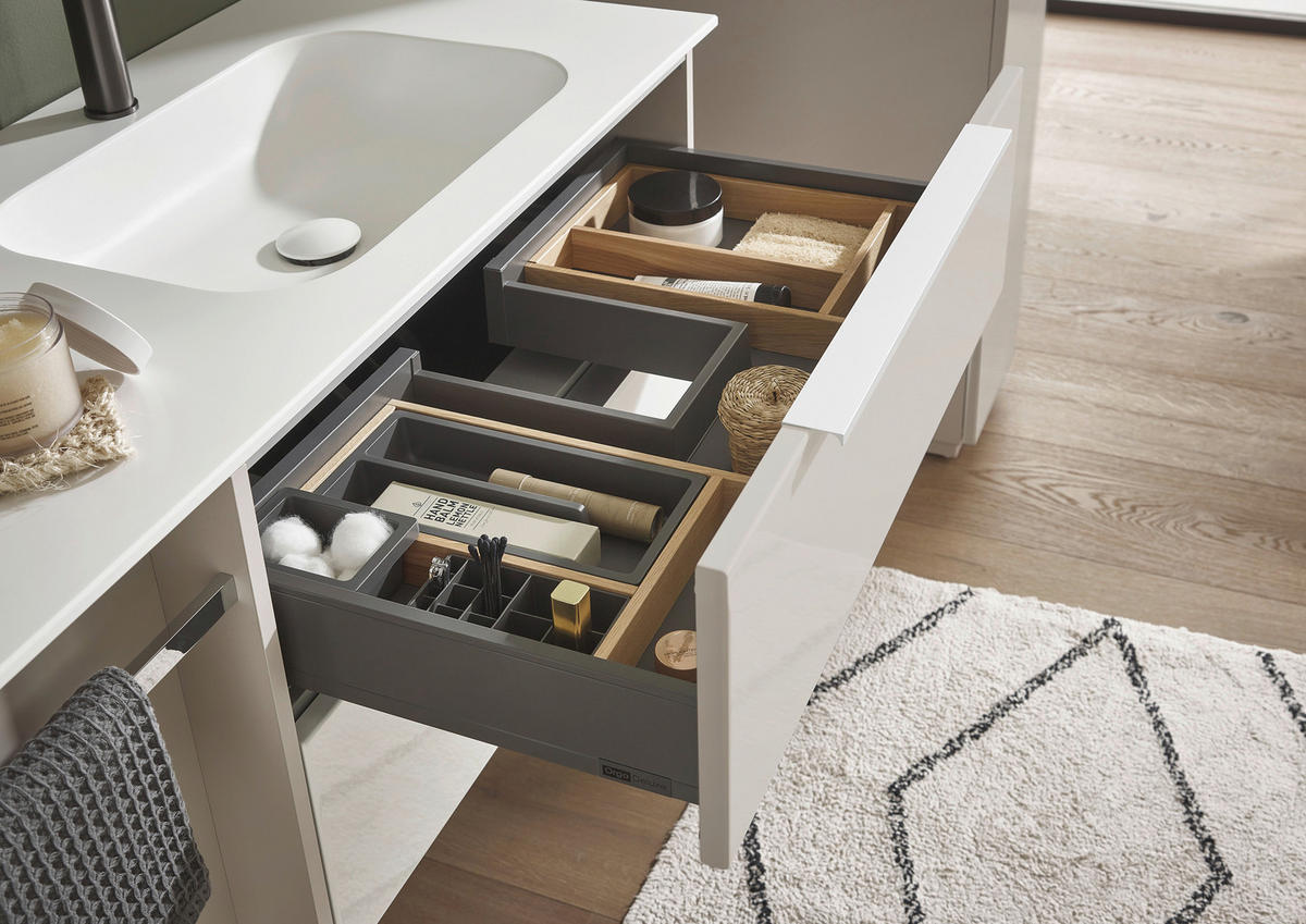 BADEZIMMER  in 150,8 cm  - Kaschmir/Alufarben, Natur, Holzwerkstoff/Stein (150,8cm) - Novel