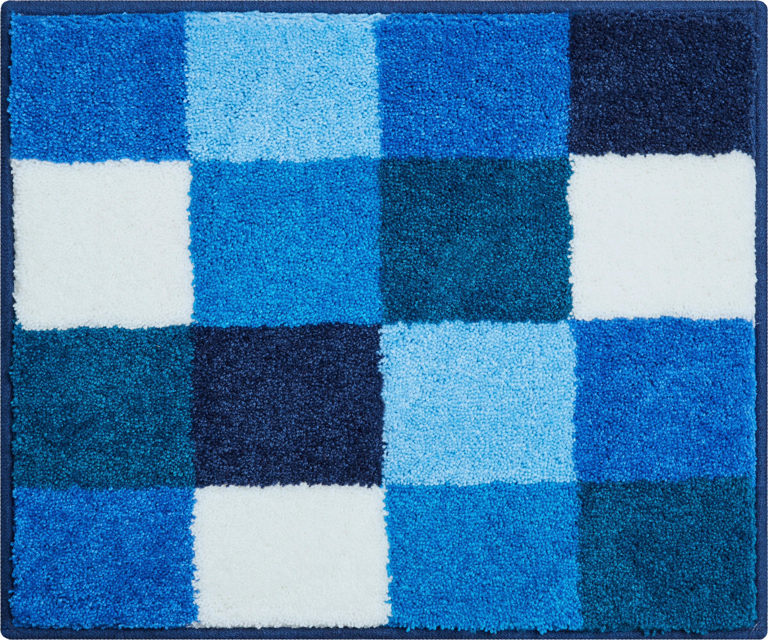 BIDET-VORLEGER Blau, Weiß 50/60 cm - Blau/Weiß, Basics, Kunststoff/Textil (50/60cm)