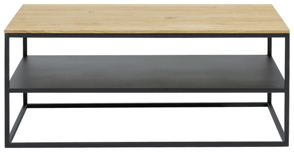 COUCHTISCH in Holz, Metall 100/60/41,5 cm - Eichefarben/Schwarz, Design, Holz/Metall (100/60/41,5cm) - Johann Jakob
