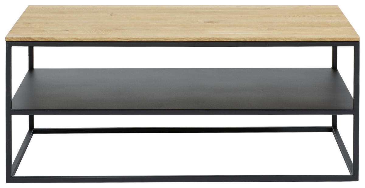 KONFERENČNÝ STOLÍK, čierna, farba duba, drevo, kov, 100/60/41,5 cm - čierna/farba duba, Design, kov/drevo (100/60/41,5cm) - Johann Jakob