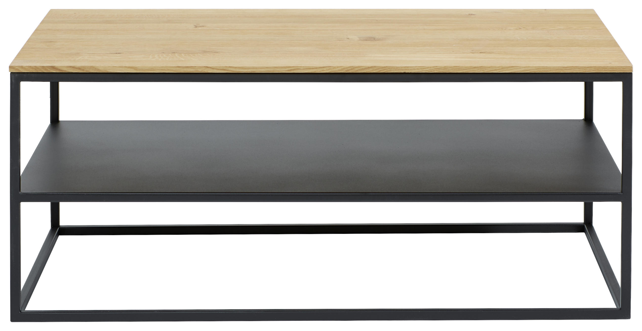 Thumbnail - Johann Jakob Couchtisch, Schwarz, Eiche, Holz, Metall, Wildeiche, massiv, rechteckig, eckig, 60x41.5x100 cm, Wohnzimmer,...