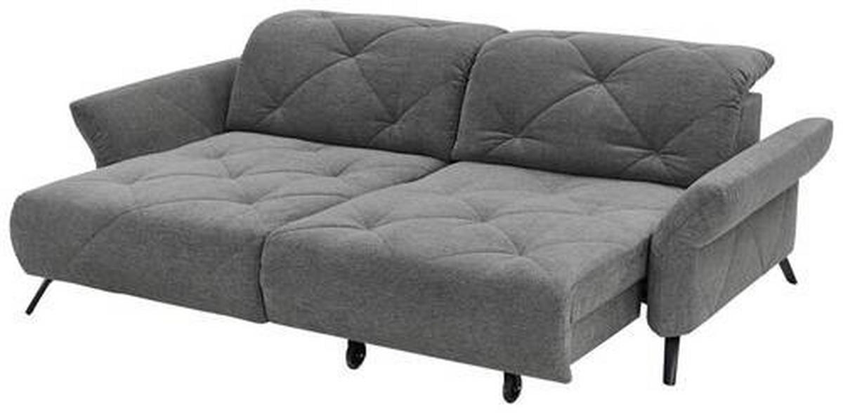 ECKSOFA in Webstoff Anthrazit  - Anthrazit/Schwarz, Design, Textil/Metall (173/244cm) - Moderano