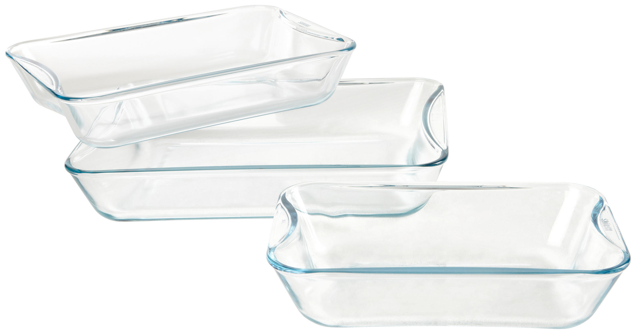 AUFLAUFFORMENSET Glas 3-teilig  - Transparent, Basics, Glas - Homeware Profession.