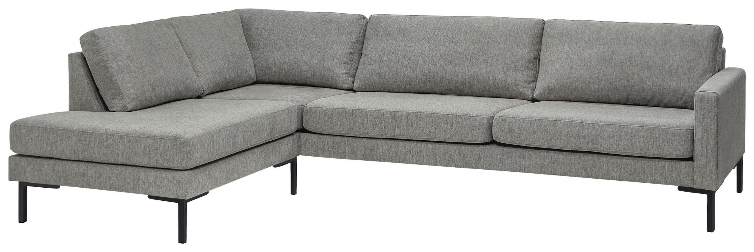SOFFA i flatväv ljusgrå  - ljusgrå/svart, Klassisk, metall/trä (286/80/92/196cm) - Best Price