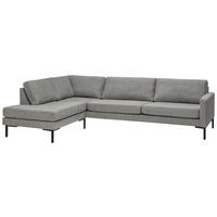 SOFFA i flatväv ljusgrå  - ljusgrå/svart, Klassisk, metall/trä (286/80/92/196cm) - Best Price