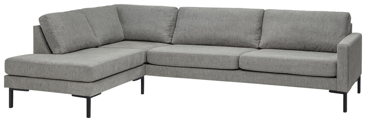 SOFFA i flatväv ljusgrå  - ljusgrå/svart, Klassisk, metall/trä (286/80/92/196cm) - Best Price