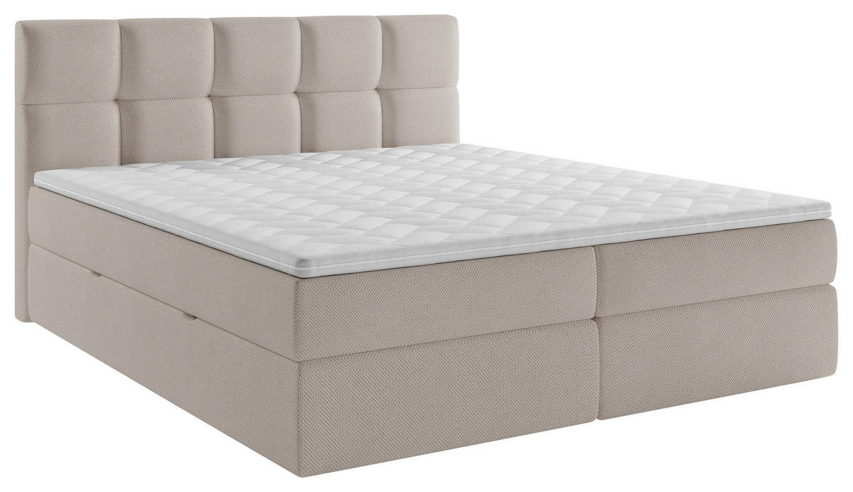 BOXBETT 160/200 cm  in Beige  - Beige/Schwarz, MODERN, Holz/Kunststoff (160/200cm) - MID.YOU