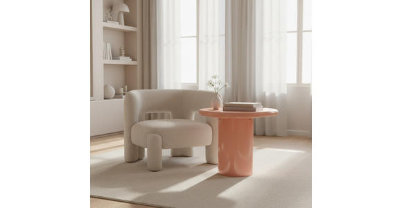 BEISTELLTISCH 57,5/39-46/50,5 cm Rosa organisch  - Rosa, LIFESTYLE, Holzwerkstoff (57,5/39-46/50,5cm) - Novel