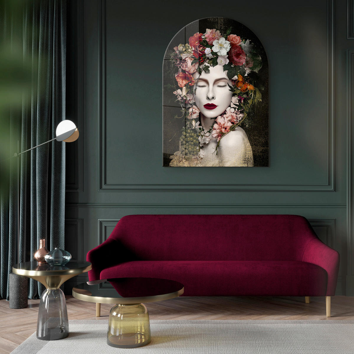 GLASBILD Frauen 70/100 cm  - Weiß, Basics, Glas/Papier (70/100cm)