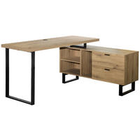 ECKSCHREIBTISCH 150/120/75 cm  in Schwarz, Eichefarben  - Eichefarben/Schwarz, KONVENTIONELL, Holzwerkstoff/Metall (150/120/75cm) - Carryhome
