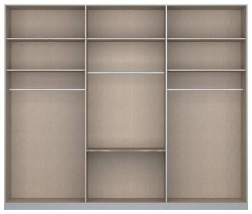 DREHTÜRENSCHRANK 271/229/54 cm 6-türig Weiß, Silberfarben - Silberfarben/Alufarben, MODERN, Holzwerkstoff/Metall (271/229/54cm) - Rauch Möbel