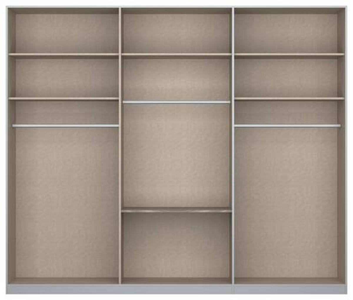 DREHTÜRENSCHRANK 271/229/54 cm 6-türig Weiß  - Alufarben/Weiß, MODERN, Holzwerkstoff/Metall (271/229/54cm) - Rauch Möbel