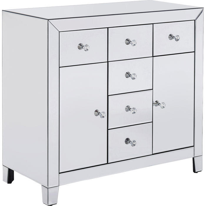 KOMMODE  in 88/84/41 cm  - Klar/Weiß, Design, Glas/Holzwerkstoff (88/84/41cm) - Kare-Design