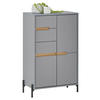 MIDISCHRANK 60/100/35 cm  - Eichefarben/Hellgrau, Basics, Holzwerkstoff/Metall (60/100/35cm) - MID.YOU