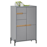 MIDISCHRANK 60/100/35 cm  - Eichefarben/Hellgrau, Basics, Holzwerkstoff/Metall (60/100/35cm) - MID.YOU