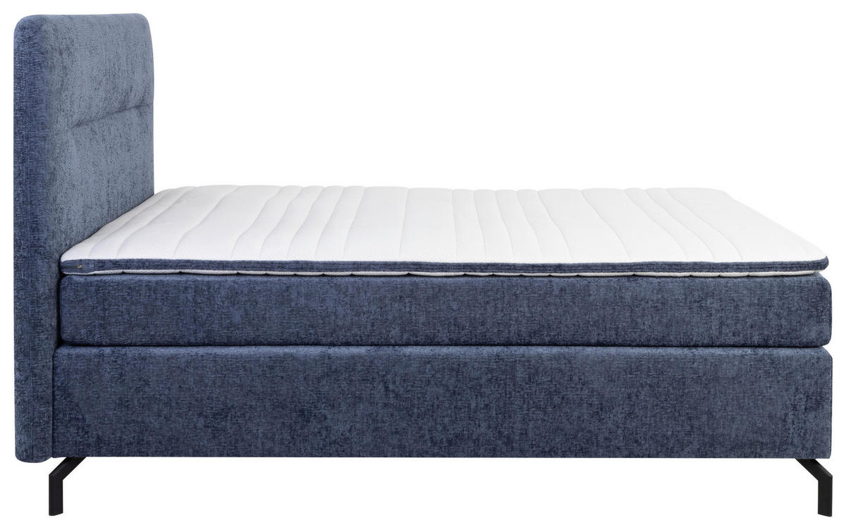 BOXSPRINGBETT 140/200 cm  in Blau  - Blau/Schwarz, Design, Textil/Metall (140/200cm) - Esposa