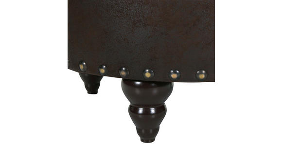 HOCKER Chenille, Mikrofaser Türkis, Dunkelbraun  - Türkis/Dunkelbraun, ROMANTIK / LANDHAUS, Holz/Textil (75/50/75cm) - Landscape