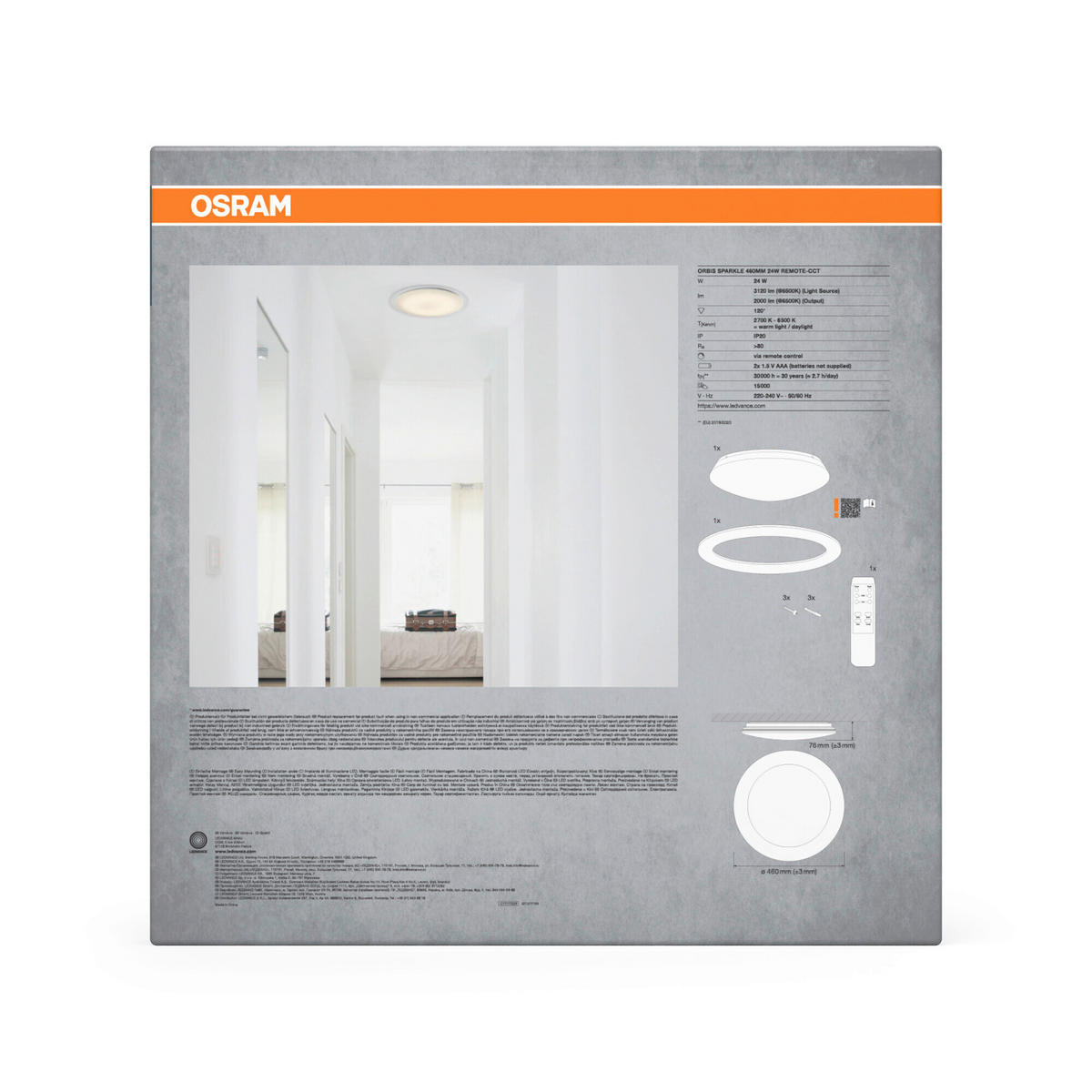 LED-DECKENLEUCHTE 50/9,1 cm   - Weiß, Basics, Kunststoff/Metall (50/9,1cm) - Osram