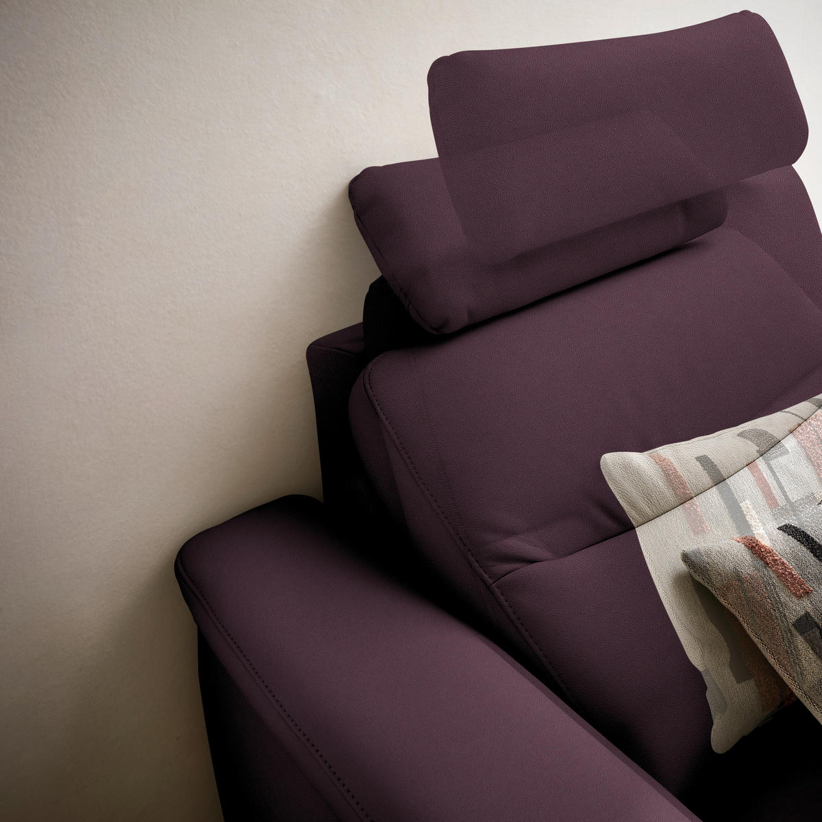 ECKSOFA  in Echtleder Violett  280/249 cm  - Anthrazit/Violett, Design, Leder/Metall (280/249cm) - Himolla Komfortklass