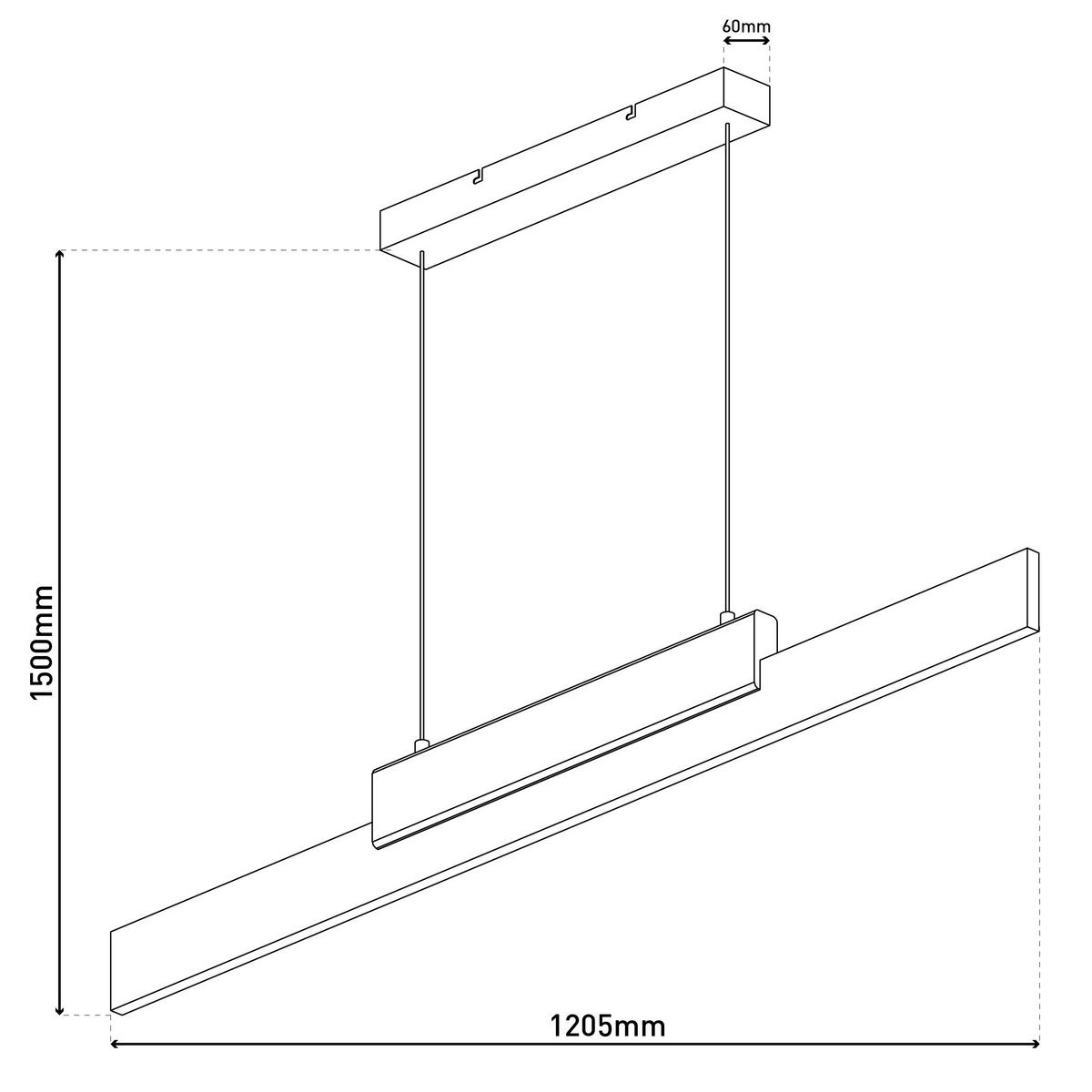 LED-PENDELLEUCHTE WIEBKE 120.5/6/150 cm   - Eichefarben/Schwarz, Natur, Holz/Metall (120.5/6/150cm) - Näve