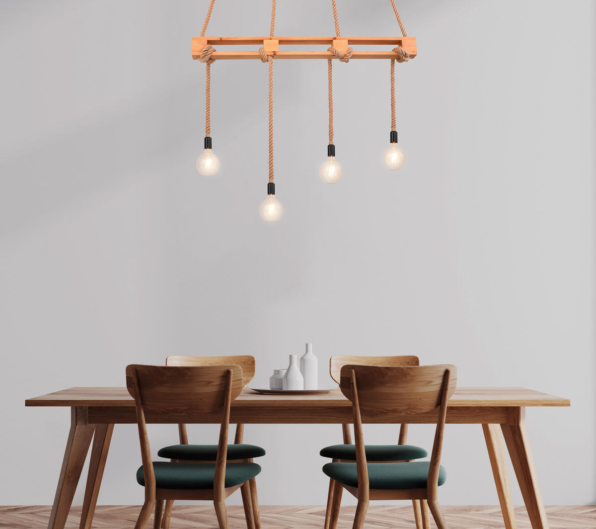 HÄNGELEUCHTE 120/10/120 cm   - Schwarz/Braun, Basics, Naturmaterialien/Holz (120/10/120cm) - Globo