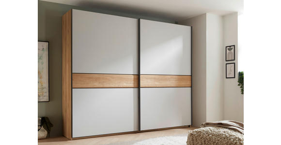 SCHWEBETÜRENSCHRANK  in Eichefarben, Hellgrau  - Eichefarben/Hellgrau, Design, Holz/Holzwerkstoff (270/225,5/60cm) - Xora