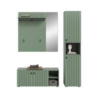 GARDEROBE 3-teilig  in 161/192/37 cm  - Graugrün, Design, Holzwerkstoff (161/192/37cm) - MID.YOU