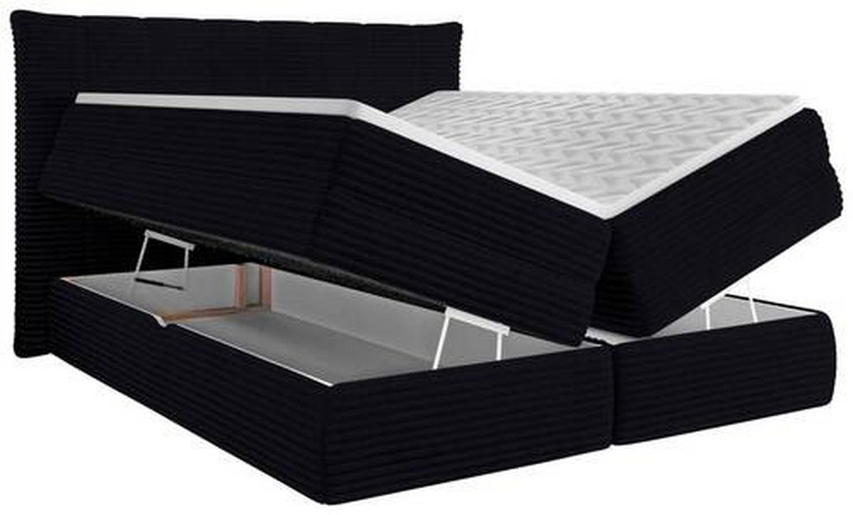 BOXSPRINGBETT 160/200 cm  in Schwarz  - Schwarz, Design, Kunststoff/Textil (160/200cm) - Esposa