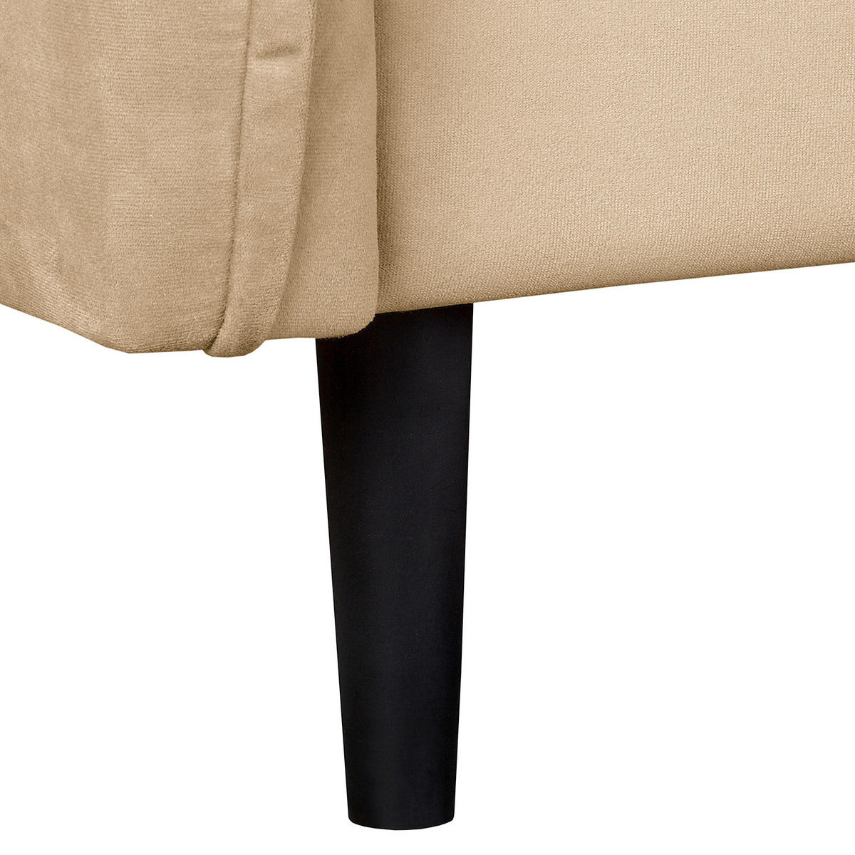 2-SITZER-SOFA JULI in Samt Beige  - Beige/Schwarz, Design, Holz/Textil (138/86/100cm) - P & B
