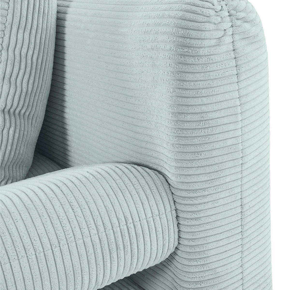 SCHLAFSOFA Cord Hellblau  inkl. Rückenkissen, Bettkasten, Schlaffunktion, Rücken echt, Armteilverstellung, Liegefläche im Originalstoff  - Schwarz/Hellblau, KONVENTIONELL, Textil/Metall (200/78/95cm) - home24