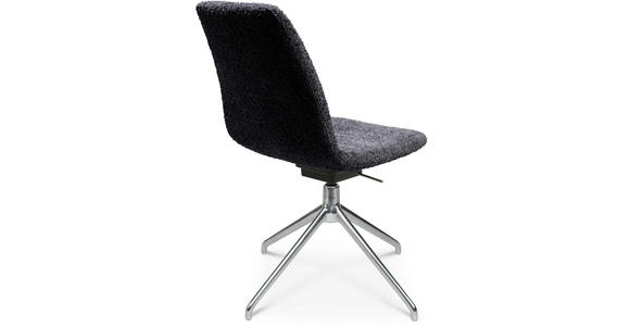 STUHL in Aluminium Bouclé Metall, Textil - Lavagrau/Alufarben, Design, Textil/Metall (46/81,5-84,5/55cm) - Johann Jakob