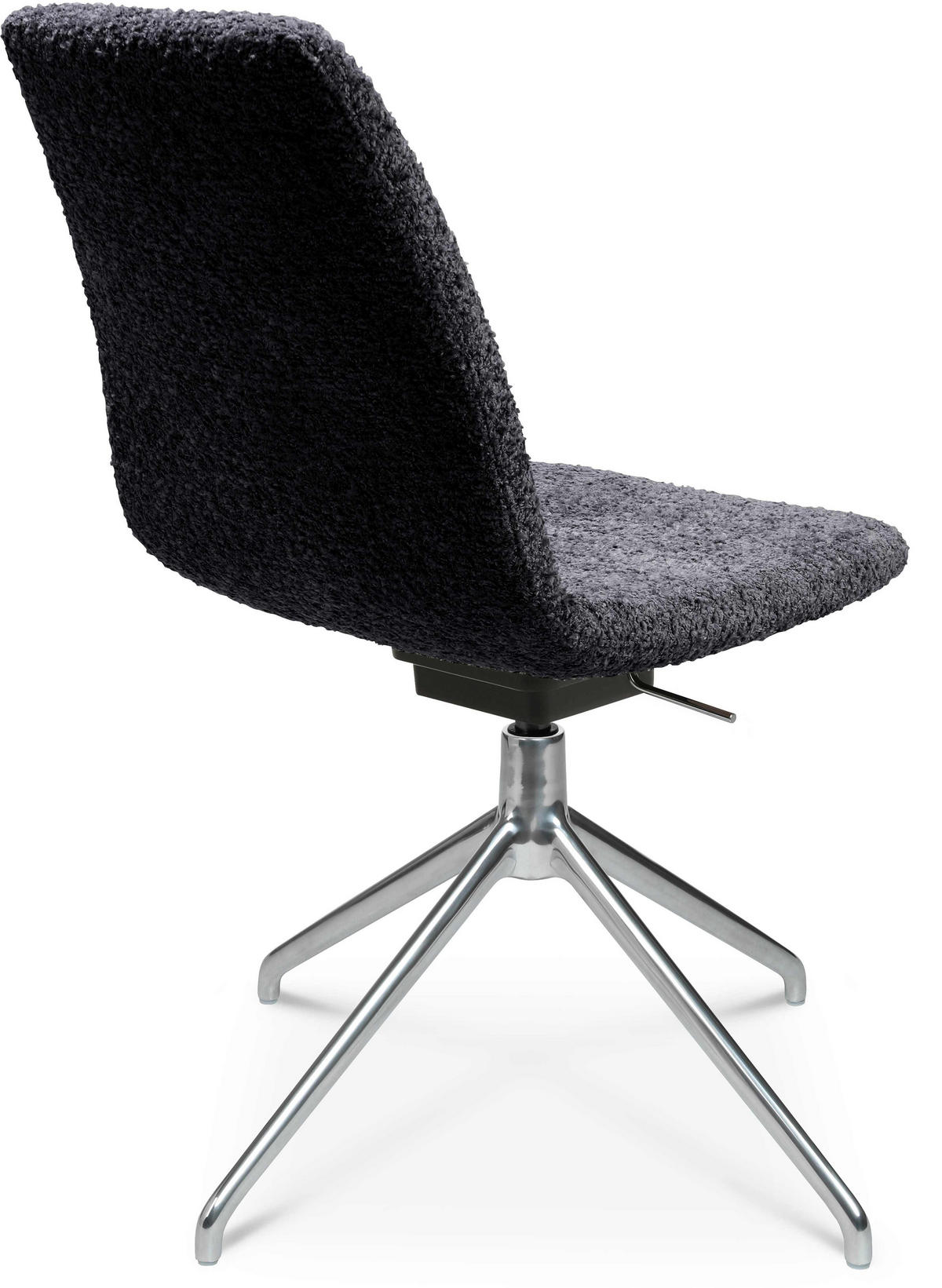 STUHL  in Aluminium Bouclé  - Lavagrau/Alufarben, Design, Textil/Metall (46/81,5-84,5/55cm) - Johann Jakob