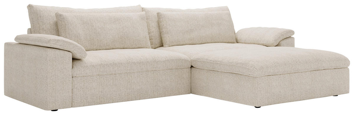 ECKSOFA  in Webstoff Beige  306/198 cm  - Beige/Schwarz, MODERN, Kunststoff/Textil (306/198cm) - Carryhome