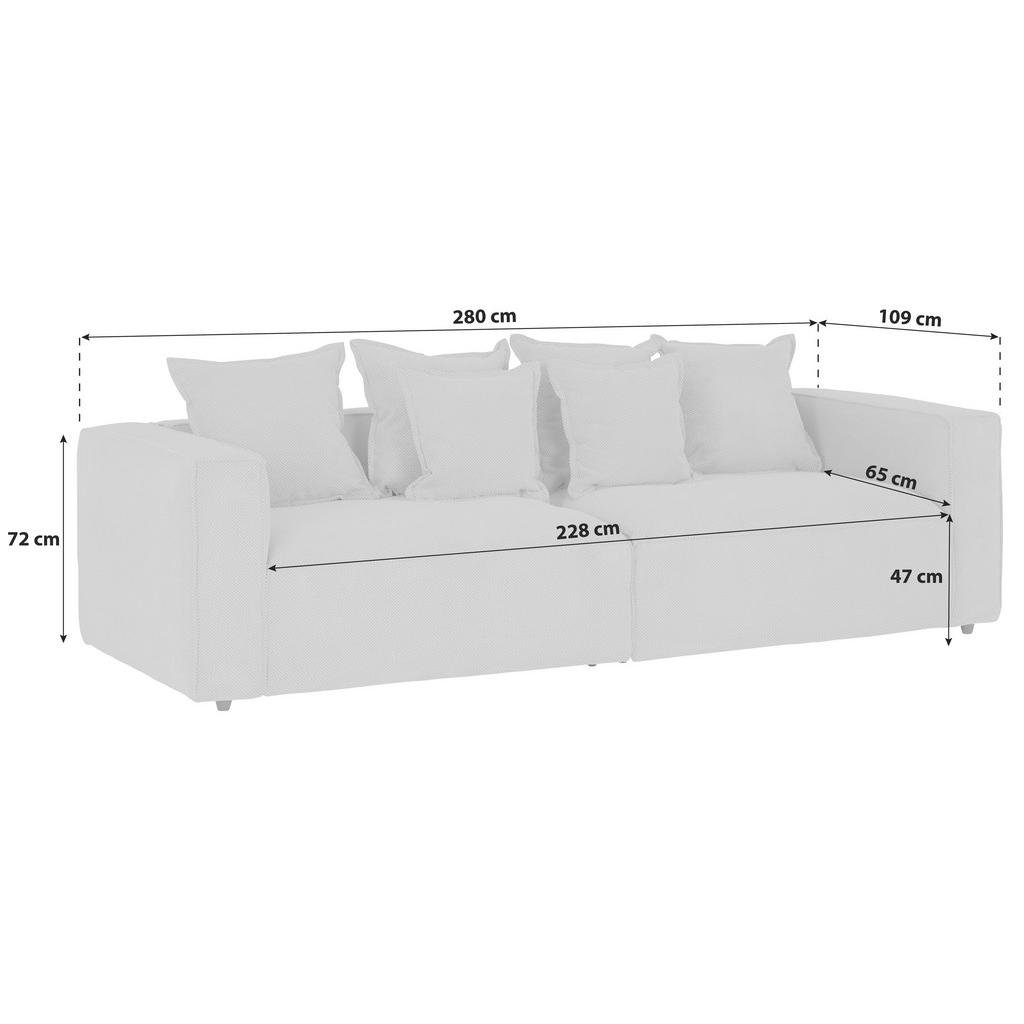 Thumbnail - Mid.you Bigsofa, Grün, Textil, 280x72x109 cm, Wohnzimmer, Sofas & Couches, Sofas, Bigsofas
